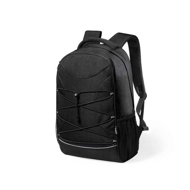 RPET 15" Laptop- und 12" Tablet-Rucksack - Schwarz