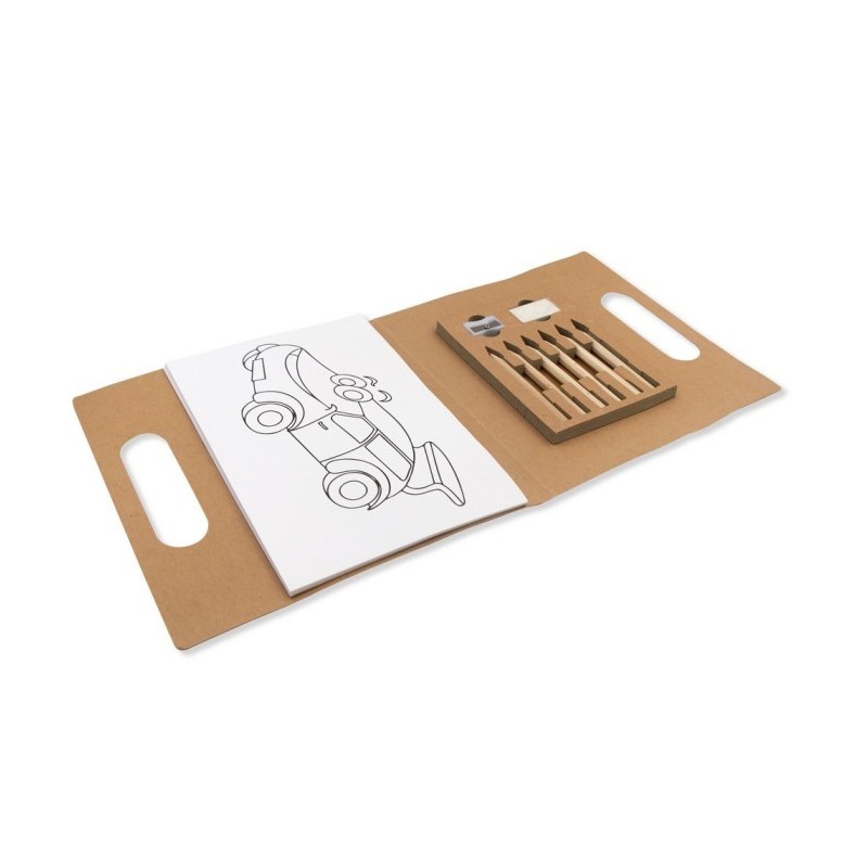 Malset, Buntstifte, Spitzer, Radiergummi - Braun