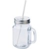Trinkglas 480 ml mit Strohhalm - Transparent