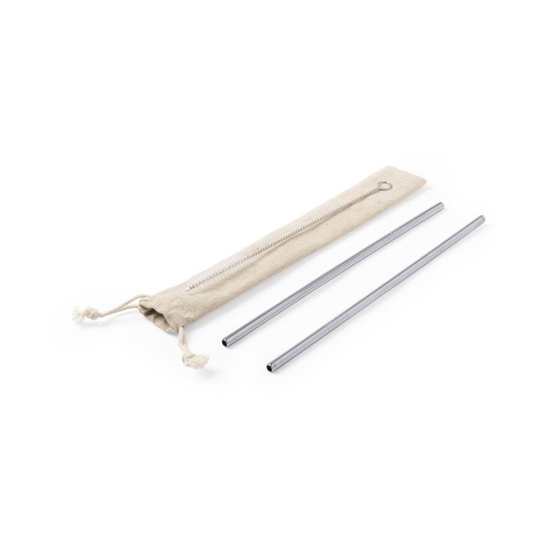 Trinkhalmen, 2 St., Edelstahl - Silber