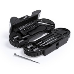 Werkzeugset, "Motorrad" 21 Elemente, 4 LED-Taschenlampe - Schwarz