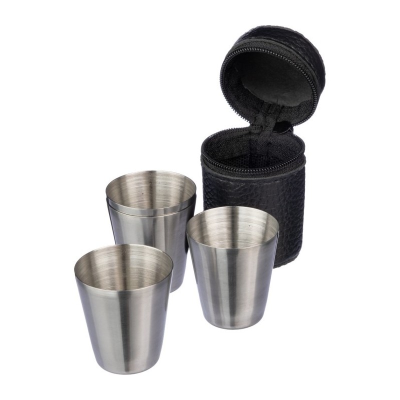 Set mit 4 Metallgläsern - Schwarz