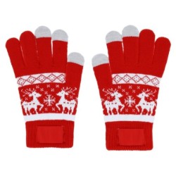 Handschuhe, Weihnachtsmuster - Rot