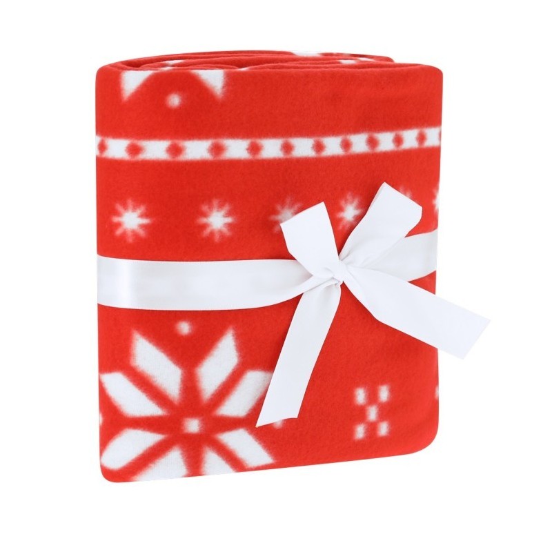 RPET-Decke, Weihnachtsmuster - Rot