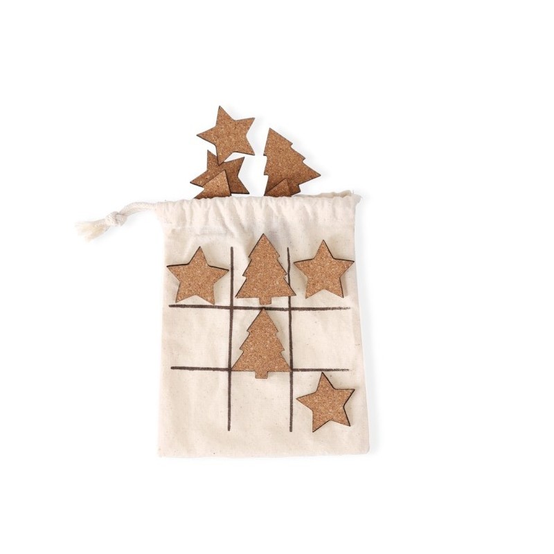 Tic Tac Toe Spiel, Weihnachtsmuster - Braun