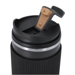 Geschenkset, Thermobecher 470 ml, Notizbuch A5, Kugelschreiber, Geschenkbox - Schwarz