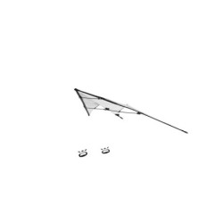 Zweileiner-Drachen mit RPET, Tragetasche - Weiß