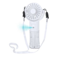 Taschenventilator mit Zerstäuber, Lanyard - Weiß