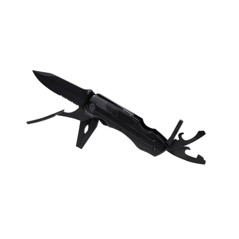 Multifunktionswerkzeug, Taschenmesser, 10 Funktionen, Etui - Schwarz