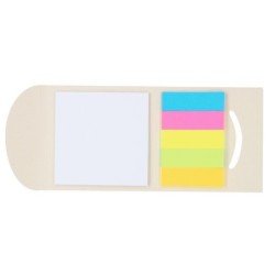 Notizenset aus recycelten Milchkartons, Haftnotizen - Weiß