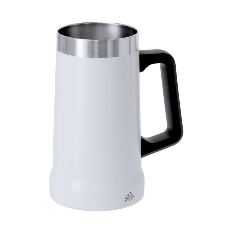 Becher aus recyceltem Edelstahl 700 ml - Weiß