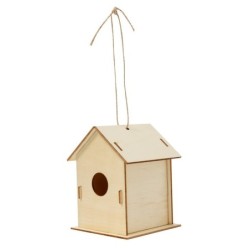 Vogelhaus zum Ausmalen, 6 Farben und Pinsel - Braun