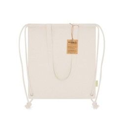 Kordelzugbeutel aus recycelter Baumwolle - Beige