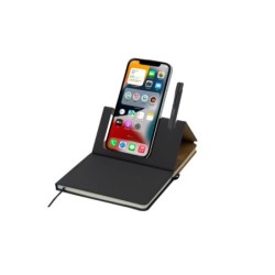 Notizbuch ca. A5, Telefonständer - Schwarz