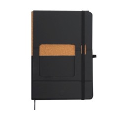 Notizbuch ca. A5, Telefonständer - Schwarz