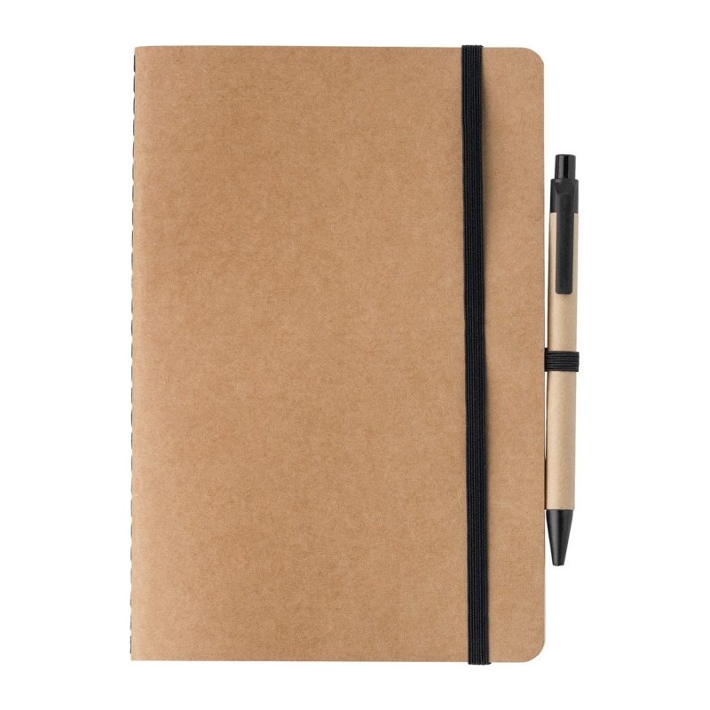 Notizbuch A5 mit Kugelschreiber - Schwarz