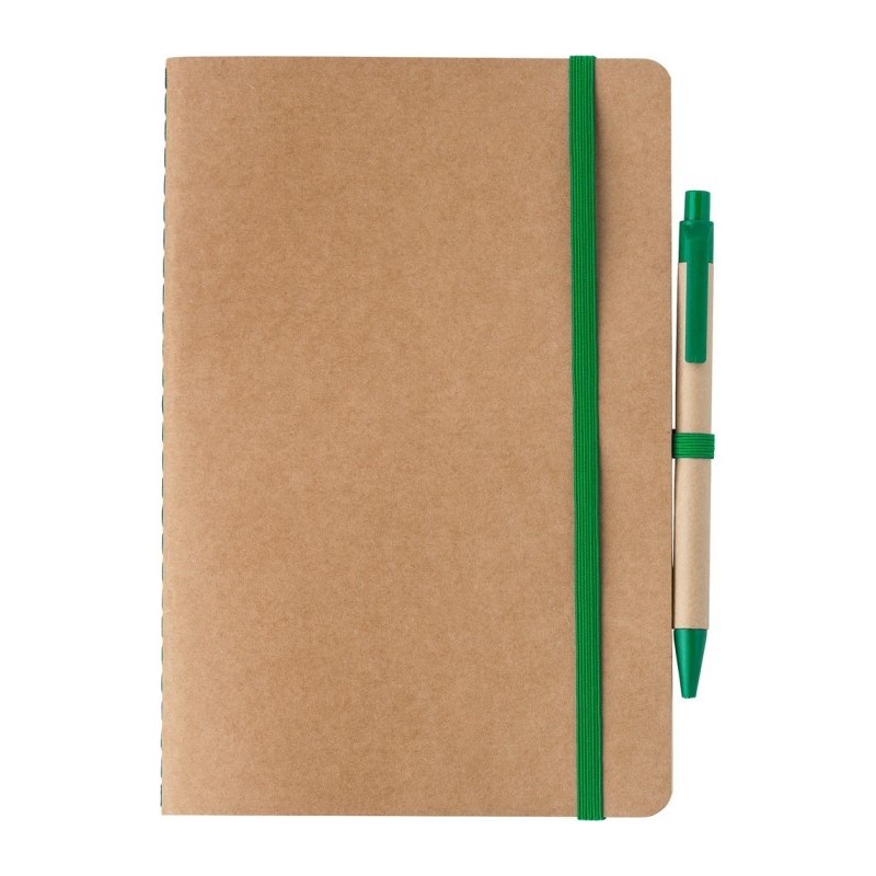 Notizbuch A5 mit Kugelschreiber - Grün