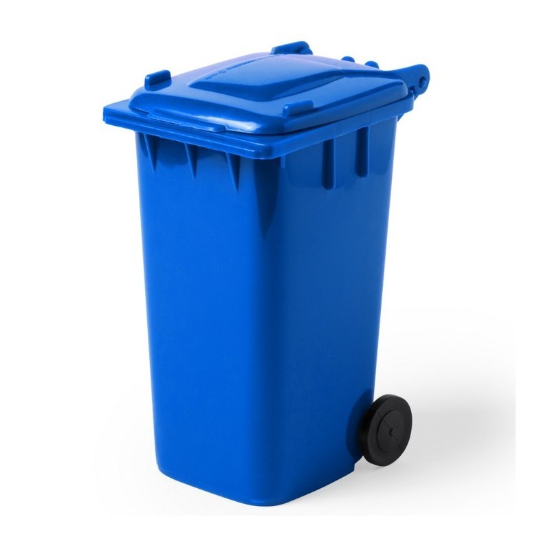 Kugelschreiberhalter "Abfalleimer" - Blau
