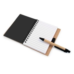 Notizbuch ca. A6 "lächelndes Gesicht" mit Kugelschreiber - Schwarz