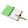 Notizbuch ca. A6 "lächelndes Gesicht" mit Kugelschreiber - Grün