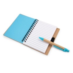 Notizbuch ca. A6 "lächelndes Gesicht" mit Kugelschreiber - Blau