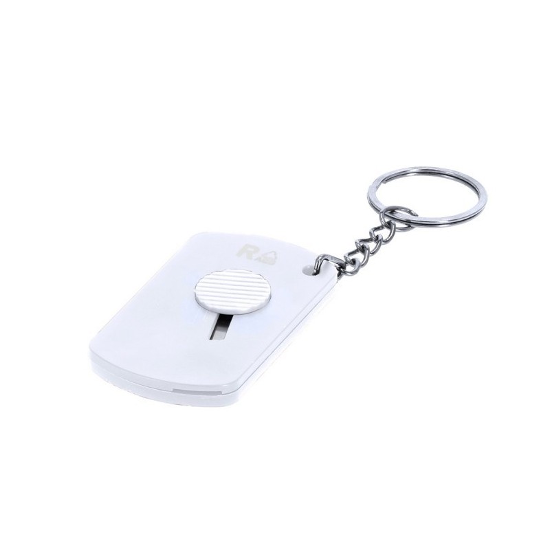 Schlüsselanhänger aus RABS, Klinge für Kartonöffner - Weiß