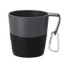 Faltbarer Reisebecher 340 ml mit Karabiner - Schwarz