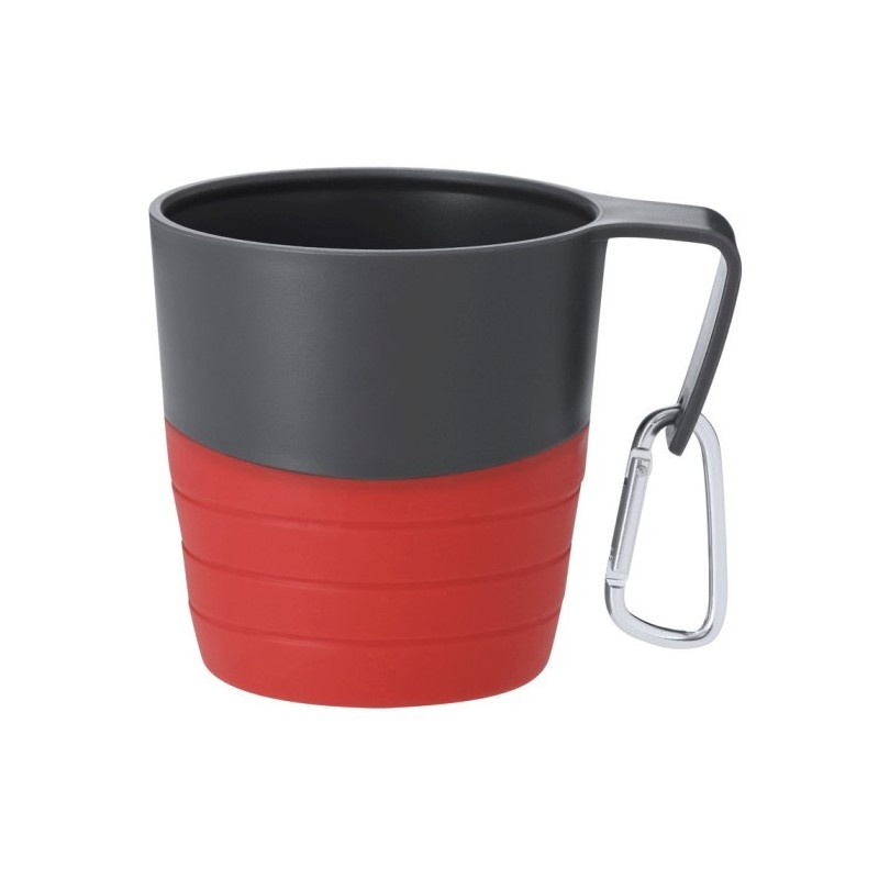 Faltbarer Reisebecher 340 ml mit Karabiner - Rot