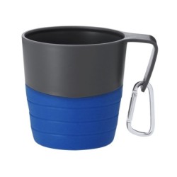Faltbarer Reisebecher 340 ml mit Karabiner - Blau