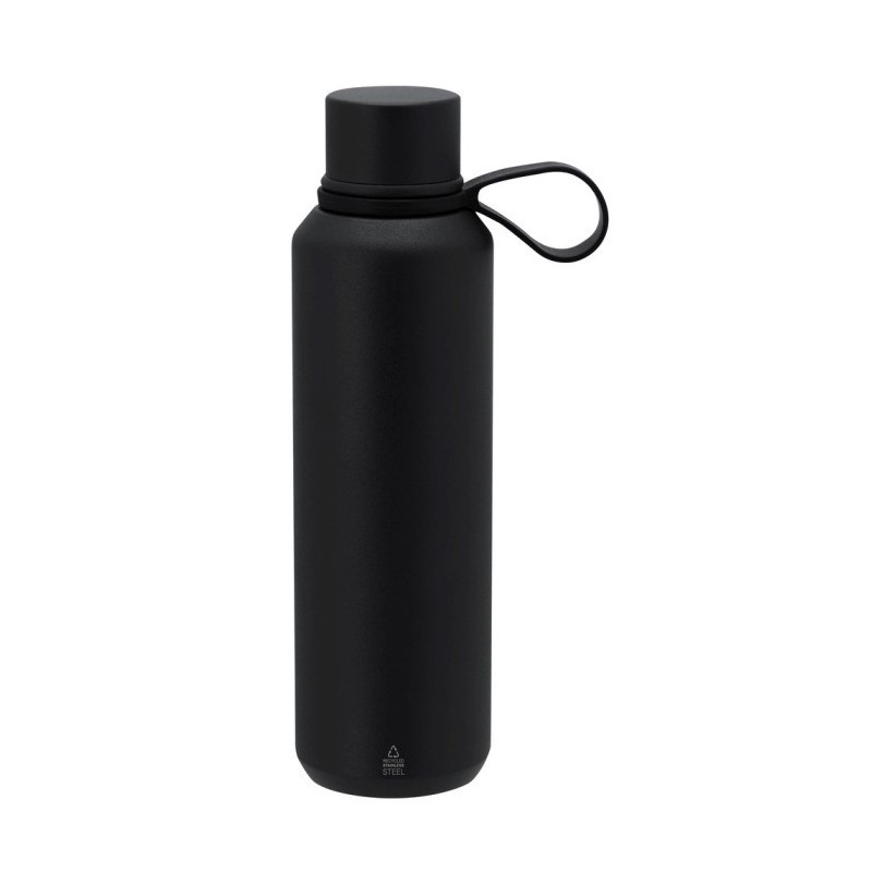 Thermoflasche aus recyceltem Edelstahl 630 ml - Schwarz