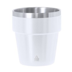 Becher aus recyceltem Edelstahl 250 ml - Weiß