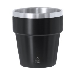 Becher aus recyceltem Edelstahl 250 ml - Schwarz