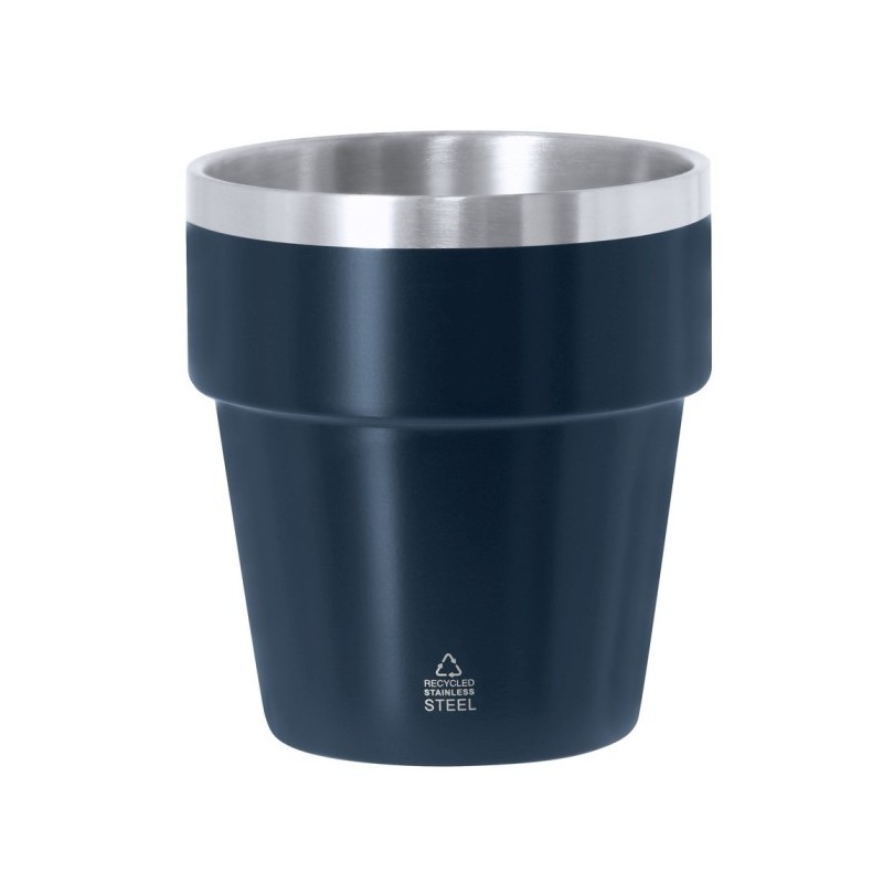 Becher aus recyceltem Edelstahl 250 ml - Dunkelblau