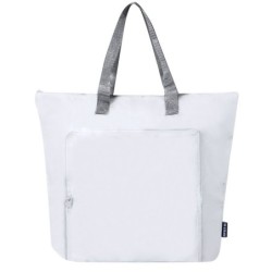 RPET faltbare Kühltasche, Einkaufstasche - Weiß