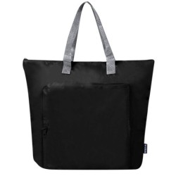 RPET faltbare Kühltasche, Einkaufstasche - Schwarz