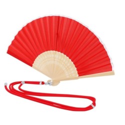 Fächer aus Bambus - Rot