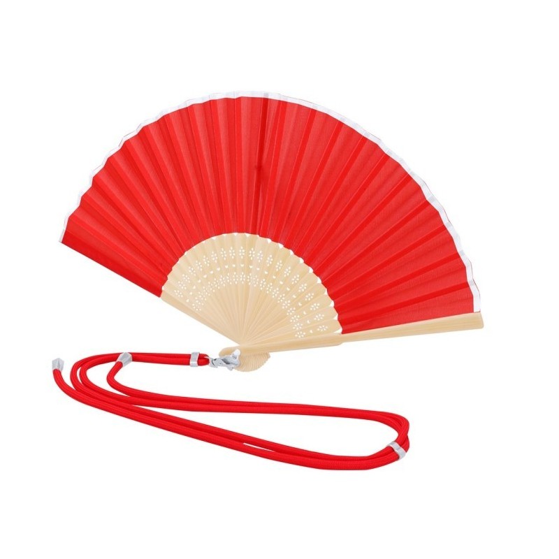 Fächer aus Bambus - Rot