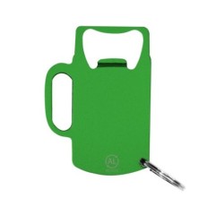Schlüsselanhänger aus recyceltem Aluminium, Flaschenöffner - Grün
