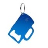 Schlüsselanhänger aus recyceltem Aluminium, Flaschenöffner - Blau