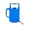 Schlüsselanhänger aus recyceltem Aluminium, Flaschenöffner - Blau