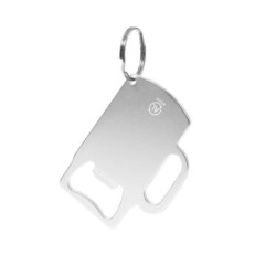 Schlüsselanhänger aus recyceltem Aluminium, Flaschenöffner - Silber