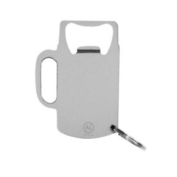 Schlüsselanhänger aus recyceltem Aluminium, Flaschenöffner - Silber