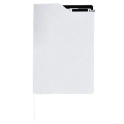 Notizbuch ca. A5 mit Kugelschreiber - Weiß