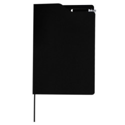 Notizbuch ca. A5 mit Kugelschreiber - Schwarz