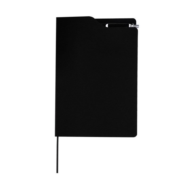 Notizbuch ca. A5 mit Kugelschreiber - Schwarz