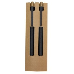 Schreibset aus Weizenstroh, Kugelschreiber und „ Ewiger“ Bleistift - Schwarz