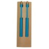 Schreibset aus Weizenstroh, Kugelschreiber und „ Ewiger“ Bleistift - Blau