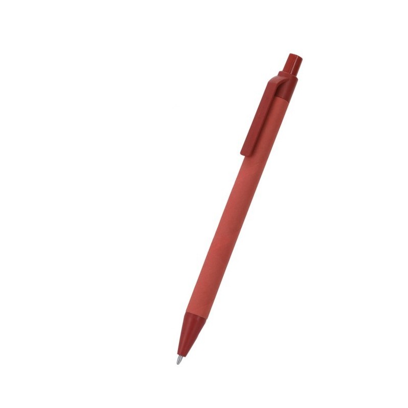 Kugelschreiber aus recyceltem Karton, Weizenstroh - Rot