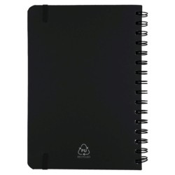 Notizbuch ca. A5 aus recyceltem PU - Schwarz
