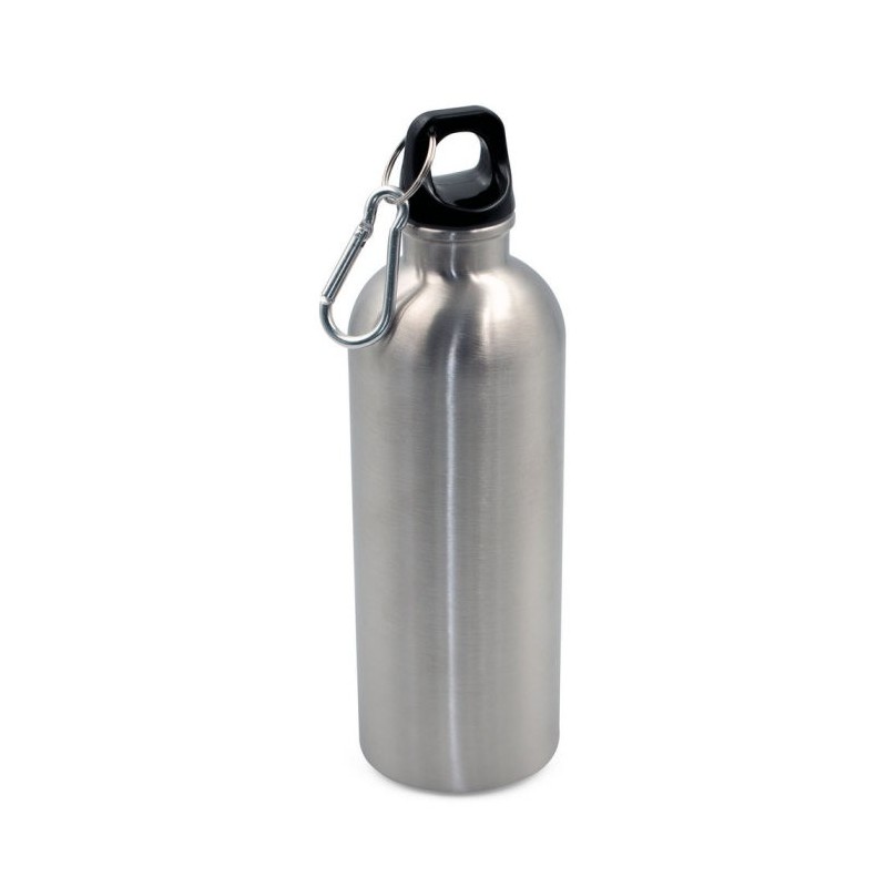 Sportflasche 500 ml mit Karabinerclip | Brenda - Silber